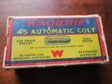 Winchester 45 Auto Colt Cartridge Box Full Patch 230 Grain Staynless - 1 of 8