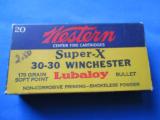 Western Super-X 30-30 Lubaloy Cartridge Box Full - 1 of 10