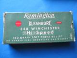 Remington Kleanbore 348 wcf Cartridge Box 150 grain SP - 1 of 10