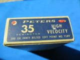 Peters HV 35 Remington Cartridge Box 200 Grain SP Full Mint - 4 of 9