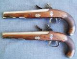 Matched pair of flintlock pistols - 2 of 22