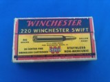 Winchester .220 Swift Cartridge Box Full 46 HP - 1 of 8