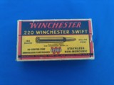 Winchester .220 Swift Cartridge Box Full 46 HP - 2 of 8