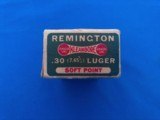 Remington UMC Kleanbore 30 Luger Cartridge Box Full - 3 of 7