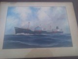 Texaco Oil Tanker "New York" Painting by Leslie C. Oursler ca. 1950's - 1 of 7