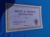 S&W Revolvers 1941 Price List of Parts Catalogue P-4 - 1 of 7