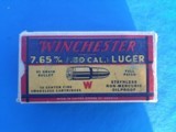 Winchester 7.65mm Luger Full Box Excellent - 2 of 8