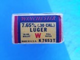 Winchester 7.65mm Luger Full Box Excellent - 3 of 8