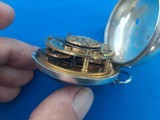 English Pocket Watch Cased Verge Fusee circa 1831 w/outer case Sterling Silver - 10 of 14