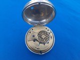 English Pocket Watch Cased Verge Fusee circa 1831 w/outer case Sterling Silver - 6 of 14