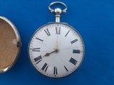 English Pocket Watch Cased Verge Fusee circa 1831 w/outer case Sterling Silver - 3 of 14
