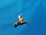 Vintage Hummingbird Pin 18K Gold - 3 of 7