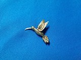 Vintage Hummingbird Pin 18K Gold - 6 of 7