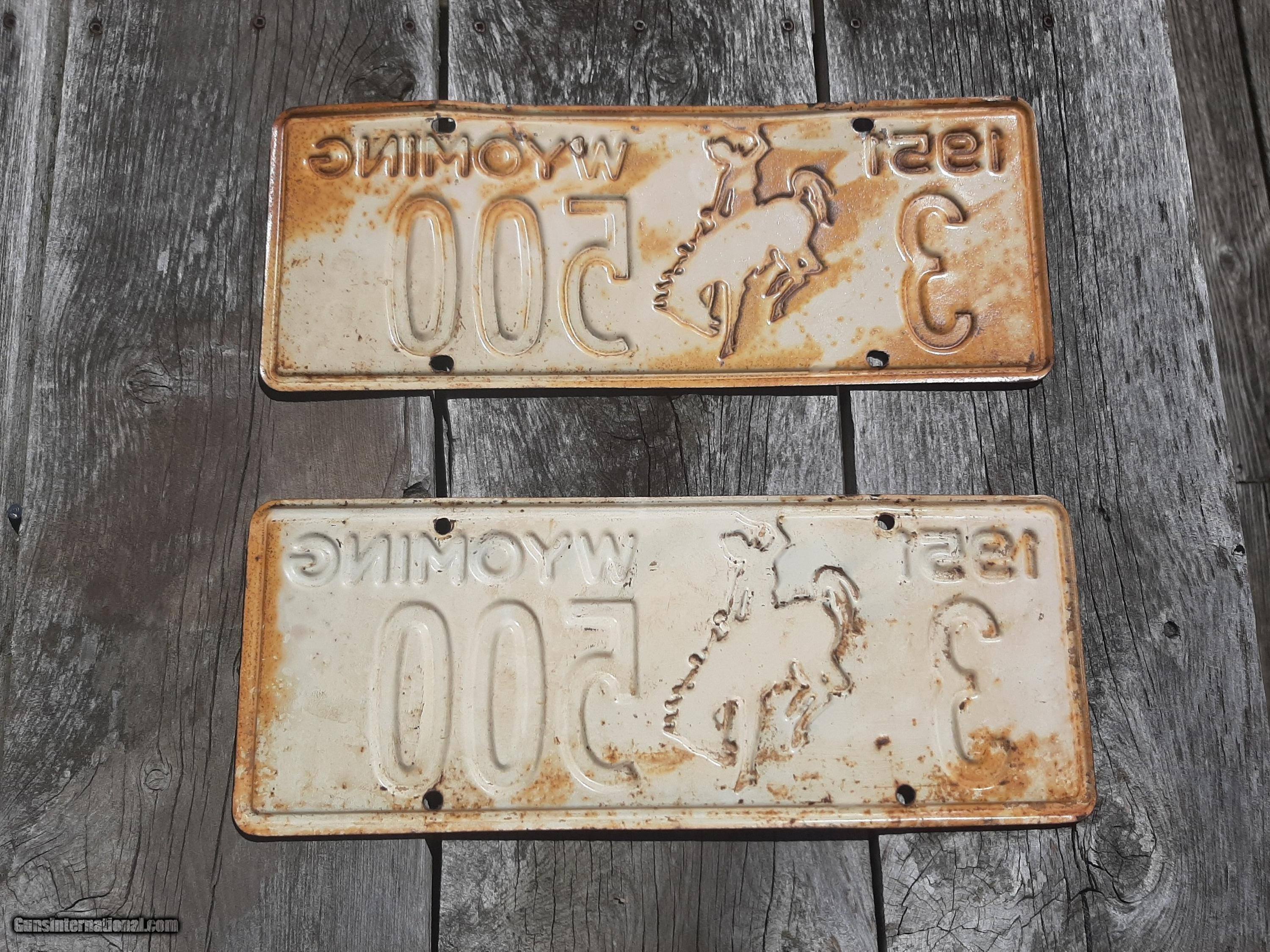 Wyoming 1951 License Plates