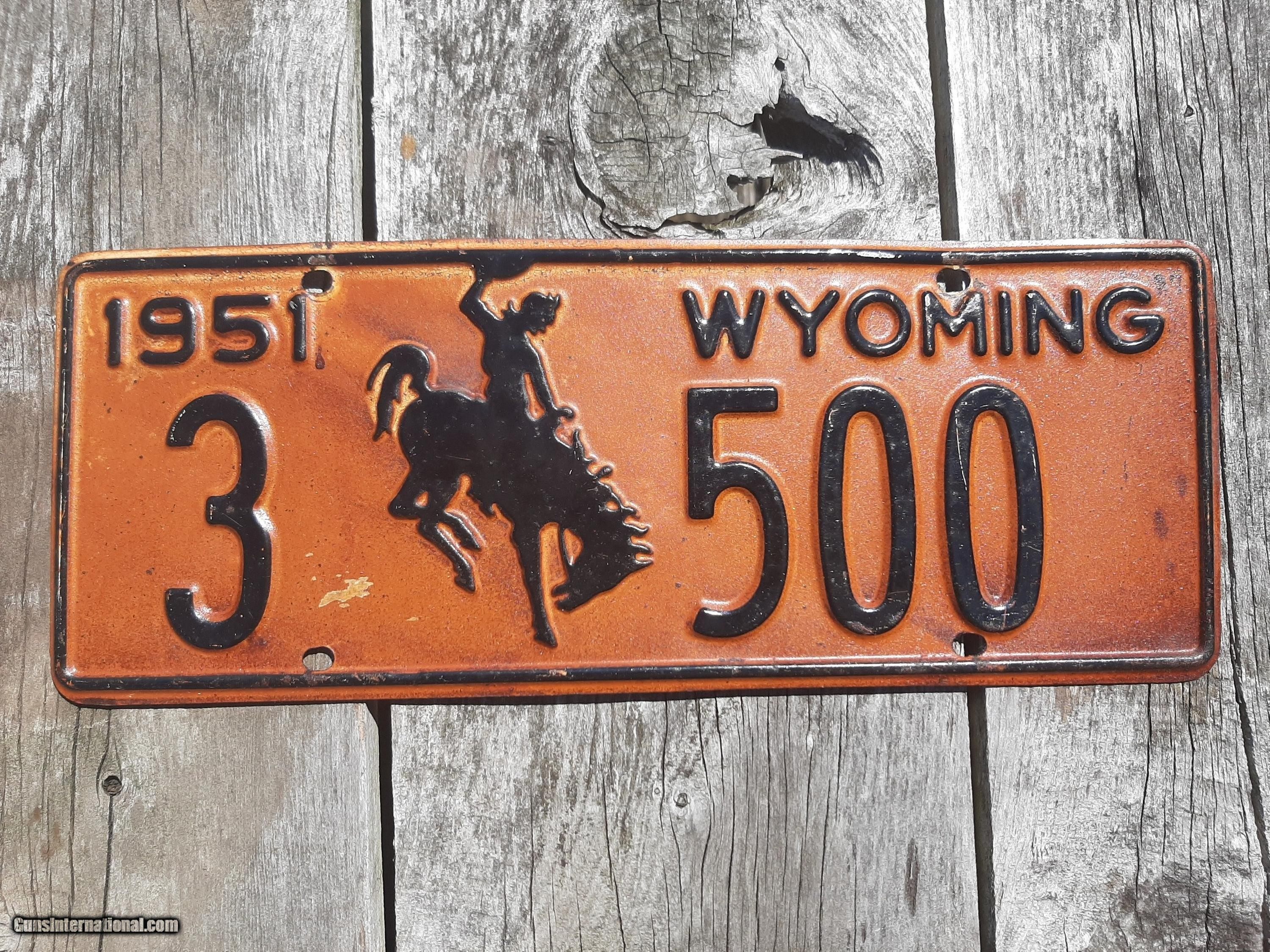 Wyoming 1951 License Plates