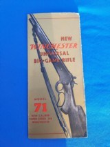 Winchester Model 71 Rifle 348WCF Original Pamplet - 1 of 4