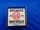 US Defiance 20 GA. Shot-Shells 2 PC Box Full