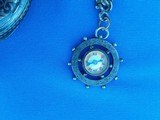 Antique Pocket Watch Sterling Silver w/Sterling Silver Chain & Compass - 2 of 9