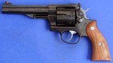 Ruger Redhawk 44 magnum revolver, 5.5 barrel, blue with wooden rosewood grips, polished hammer and trigger - 1 of 3