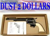 NIB Beretta Stampede SAA Single Action Revolver 7 ½” .357 Magnum Mastodon Grips
- 1 of 7