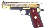 Colt 1991A1 West Point WWII Tribute 45 ACP Pistol 24 Karat Gold #37 of 500 Mint In Display Case W/Colt Box - 4 of 12