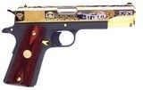 Colt 1991A1 West Point WWII Tribute 45 ACP Pistol 24 Karat Gold #37 of 500 Mint In Display Case W/Colt Box - 3 of 12