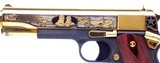 Colt 1991A1 Army Air Corps Tribute 45 ACP Pistol 24 Karat Gold #11 of 300 Mint Unfired In Display Case - 5 of 10