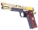 Colt 1991A1 Army Air Corps Tribute 45 ACP Pistol 24 Karat Gold #11 of 300 Mint Unfired In Display Case - 9 of 10