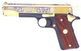 Colt 1991A1 U.S. Army Tribute 45 ACP Pistol 24 Karat Gold #16 of 300 Mint In Display Case W/Colt Box - 2 of 10
