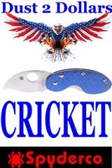 Spyderco C29GFBLP Cricket VG10 Blade with Blue Nishijin Glass Fiber Handle As New Condition No Box - 1 of 5