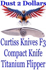 EARLYDavid Curtiss Knives F3 Compact Titanium Flipper Knife in As New Condition - 1 of 7