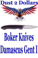 Boker Knives Plus Damascus Gent I Folding Knife With Ebony Scales Excellent Condition - 1 of 9