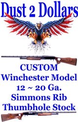 CUSTOM 1947 Winchester Model 12 20 Gauge Shotgun with a Simmons Rib and Thumbhole Stock 28" Full - 1 of 20