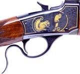 Pristine Winchester Miroku Model 1885 High Grade Low Wall Single Shot 22 LR Rifle Engraved Gold Inlays Leupold 2-7 - 3 of 18