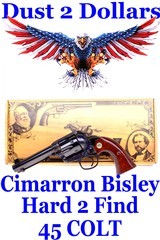 Boxed Cimarron SAA Bisley 45 COLTRevolver with 4 3/4” Barrel Color Case Hardened Blued Walnut Grips Hard 2 Find - 1 of 15