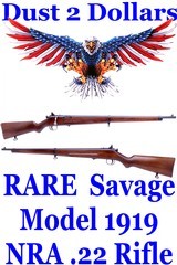 RARE Very Early Savage Model 1919 NRA .22 Target Rifle 4-Digit Serial Number over 100 Hundred Years Old AMN - 1 of 19