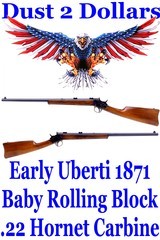 Very Early Uberti 1871 Baby Rolling Block Carbine Replica of Remington No. 4 22 Hornet Single Shot Carbine Mfd in 1975 - 1 of 18
