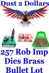 Large lot of .257 Roberts Improved 40° Formed Brass Nosler Bullets and RCBS .257 Rob Imp Reloading Dies - 1 of 5