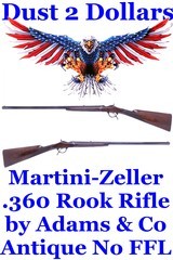 Adams & Co. of London Martini Zeller .360 Rook Rifle circa 1881-1894 Serial Number 3 Antique No FFL Transfer Required - 1 of 20