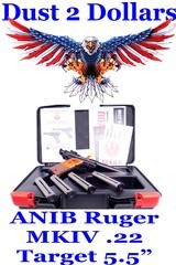 ANIB Ruger MKIV Semi Automatic .22 Target Pistol with 5.5” Target Barrel Volquartsen Trigger Sear Kit 5X Magazines - 1 of 15