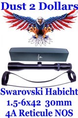 NOS Swarovski Habicht 1.5-6x42 L Rifle Scope Matte Finish 30mm tube 4A Reticule W/Swarovski Rings - 1 of 9