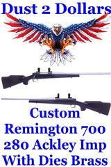 CUSTOM Remington Model 700 rifle chambered in .280 Remington Ackley Improved with Dies and Brass - 1 of 18