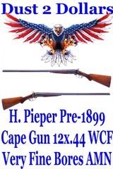 RARE Henri Pieper Pre-1899 Cape Gun 12 Gauge by 44.40 W.C.F. Very Fine Bores AMN Antique No FFL - 1 of 20