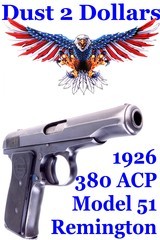 Very Late Type 2 Remington Model 51 Semi Automatic Pistol Chambered in .380 ACP Made in 1926 - 1 of 12