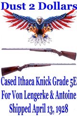 Restored Ithaca Knick Grade 5E 12 Ga Engraved Double 30" Ejectors ST BF for Von Lengerke & Antoine 1928 - 1 of 12