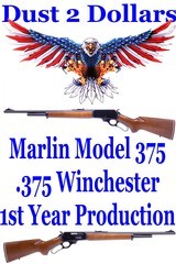 First Year Production JM Marked Marlin Model 375 Lever Action in .375 Winchester Made in 1980 - 1 of 18