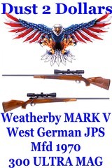 West German Weatherby MARK V JPS Manufactured Bolt Action Rifle in .300 Ultra Mag with a Canjar Trigger