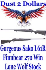 GORGEOUS Sako L61R Finnbear Bolt Action Rifle in .270 Winchester in Lone Wolf Stock Mfd in 1970