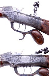 GORGEOUS Custom Engraved Marlin Ballard #6 Schuetzen Style Rifle with #5 Pope Barrel DST in 38-55 - 8 of 19