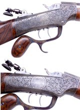 GORGEOUS Custom Engraved Marlin Ballard #6 Schuetzen Style Rifle with #5 Pope Barrel DST in 38-55 - 3 of 19